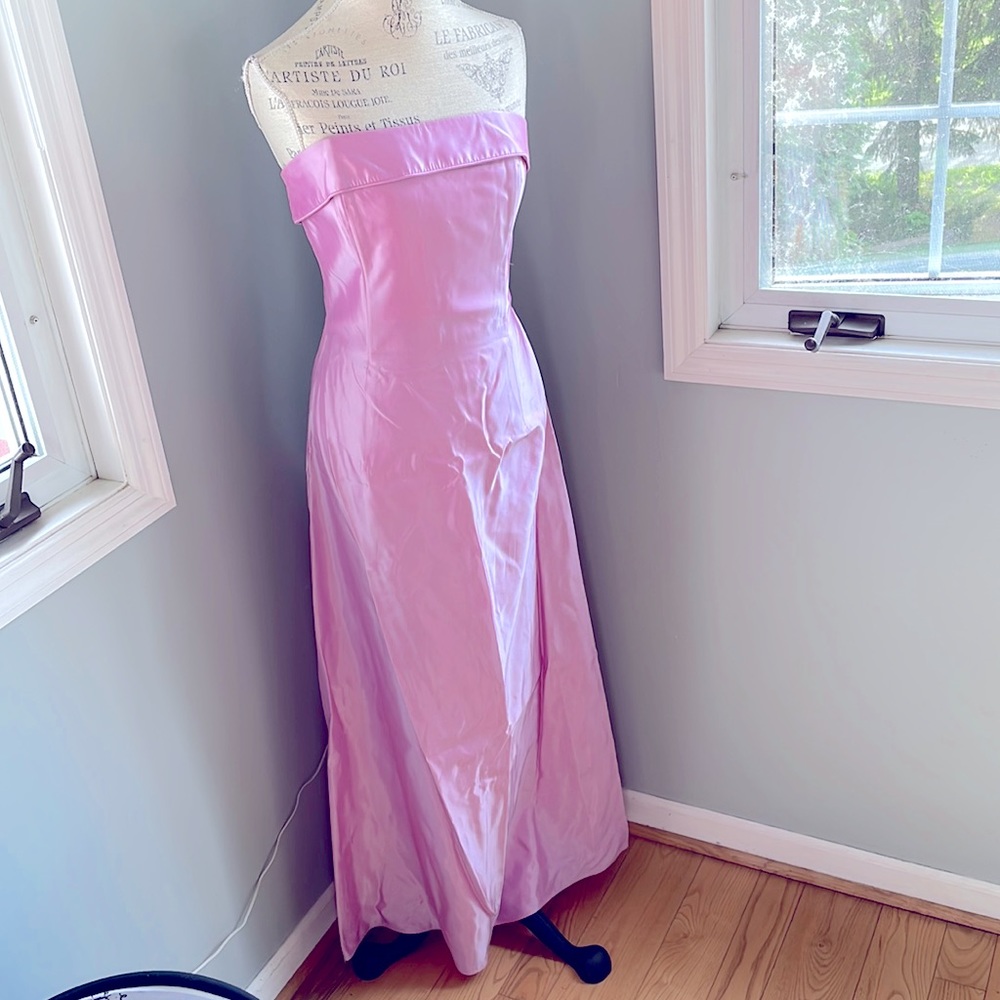 Vintage Gunne Sax sateen pink strapless formal  maxi dress Size‎ 9 (junior)